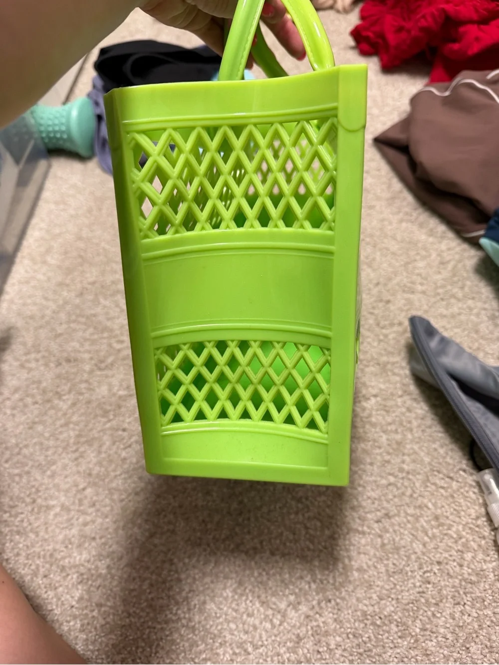 Nordstrom Neon Lime Lattice Tote - Picture 4 of 5